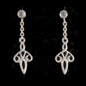 Celtic Knot Earrings Sterling Silver with Moonstone